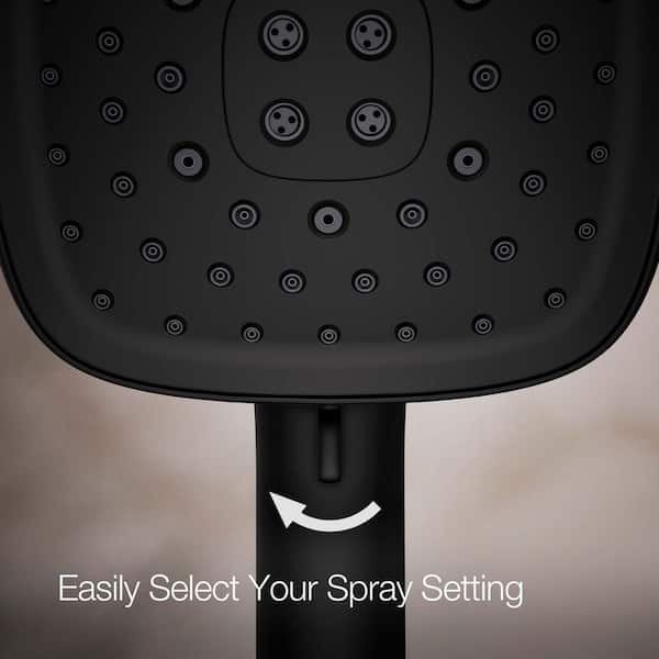 KOHLER Fordra 3-Spray Patterns with 1.75 GPM 5.375 in. Wall Mount Handheld Shower Head in Matte Black
