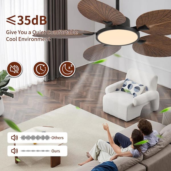 ❤︎❤︎ Jushua 52 in. Tropical Palm Leaf Silent DC Motor Ceiling Fan