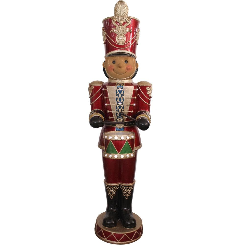 63 in. Christmas African American Drummer Boy with Moving Hands, Music, Tim