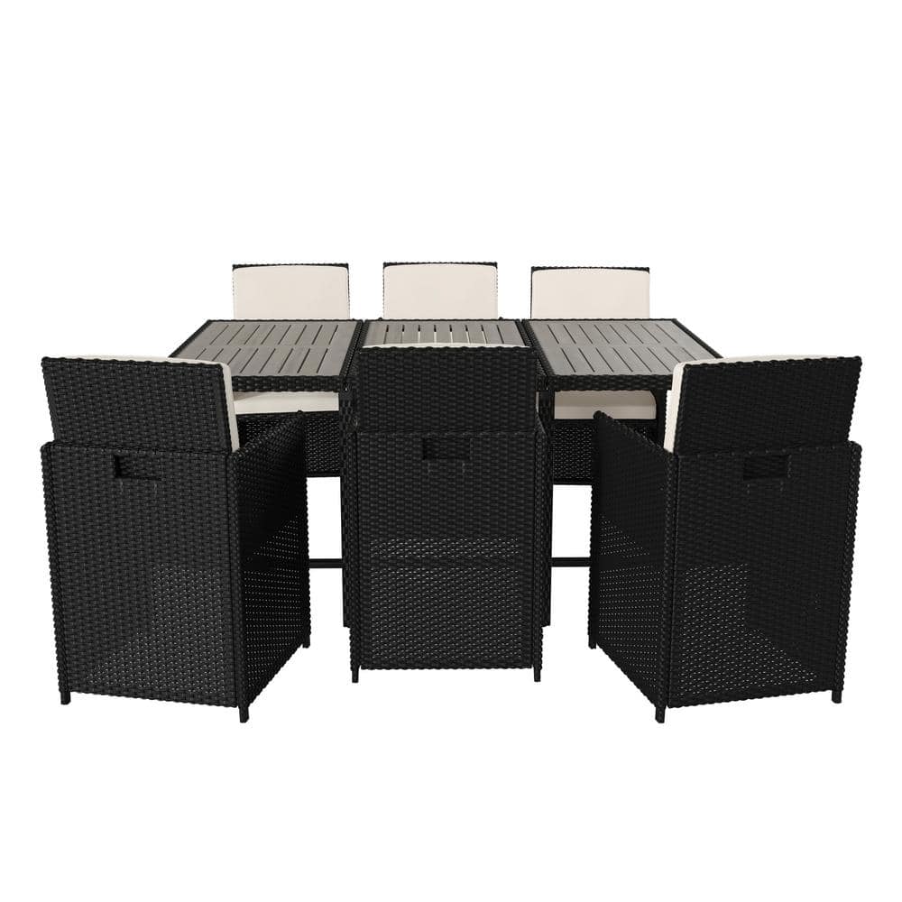 Black 7-Piece Wicker/Rattan Patio Conversation Set price history on PriceWatchPro