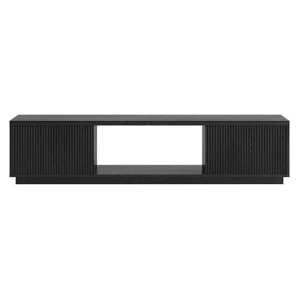 Meyer&Cross Dorian 69.63 in. Black Grain TV Stand Fits TV's up to