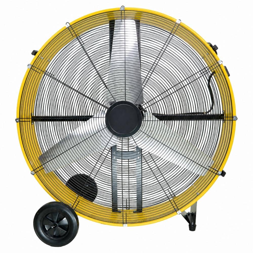 38 in. 2 Speeds Drum Fan in Yellow with 4/5 HP Powerful Motor, 8 in. Wheels for Workshop, Garage, Industrial Room price history on PriceWatchPro