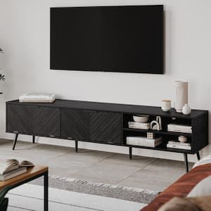 Dark Grey Wood TV Stand, Fits TVs up to 85 in.