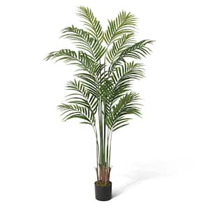 5 ft. Green Artificial Palm Tree, Faux Dypsis Lutescens Plant in Pot with Dried Moss