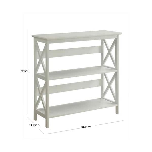 White Wood 3 Shelf Etagere Bookcase, Convenience Concepts Oxford 5 Tier Corner Bookcase Assembly Instructions