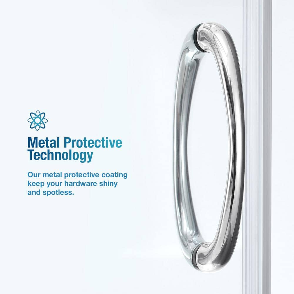Breeze Polished Chrome 35" Round Shower Kit with Clear Glass Panels