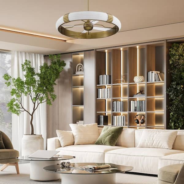 48 in. Modern Bronze Clear Polycarbonate Blades Angled Mount Fandelier Ceiling Fan w/ Integrated LED and Remote Included