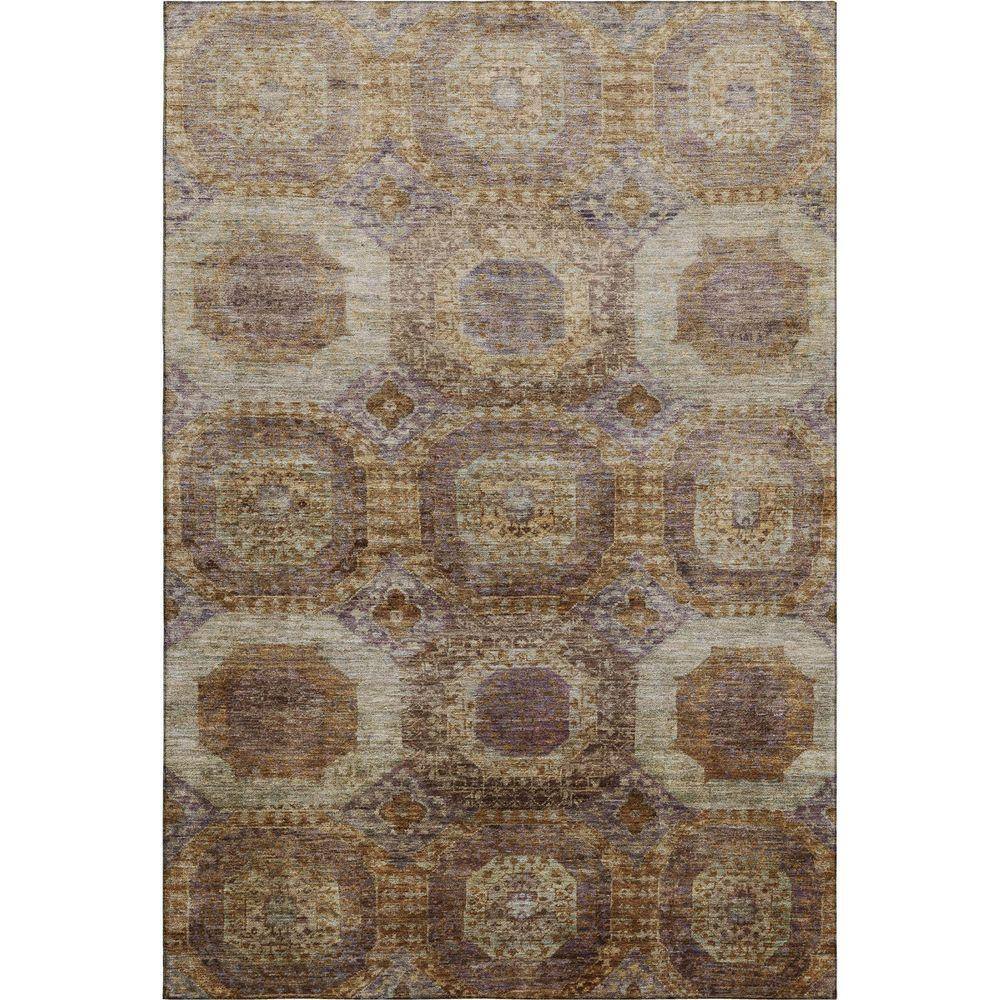 Industrial Rug Rust Addison Rugs Mayfield Premium Machine Washable Abstract AMF1944 Rust 9 ...