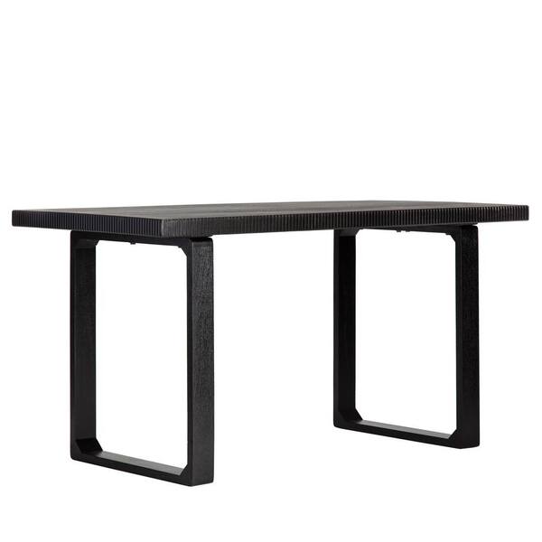 MH LONDON 30 in. Rectangular Black Mango Wood Writing Desk with Easy Assembly