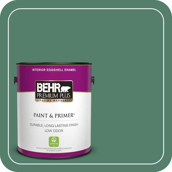 BEHR PREMIUM PLUS 1 gal. #M430-6 Park Bench Eggshell Enamel Low Odor Interior Paint & Primer