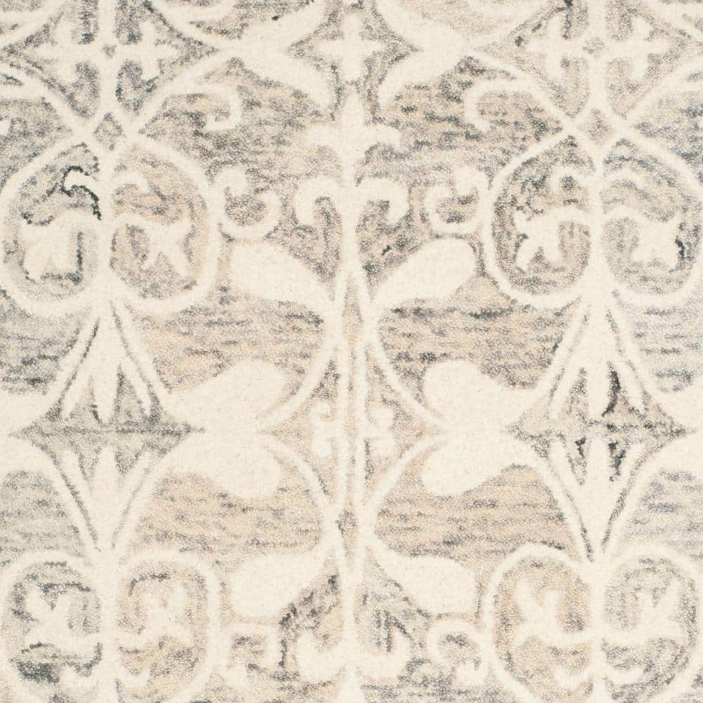 Gray and Ivory Hand-Tufted Wool 8' x 10' Area Rug