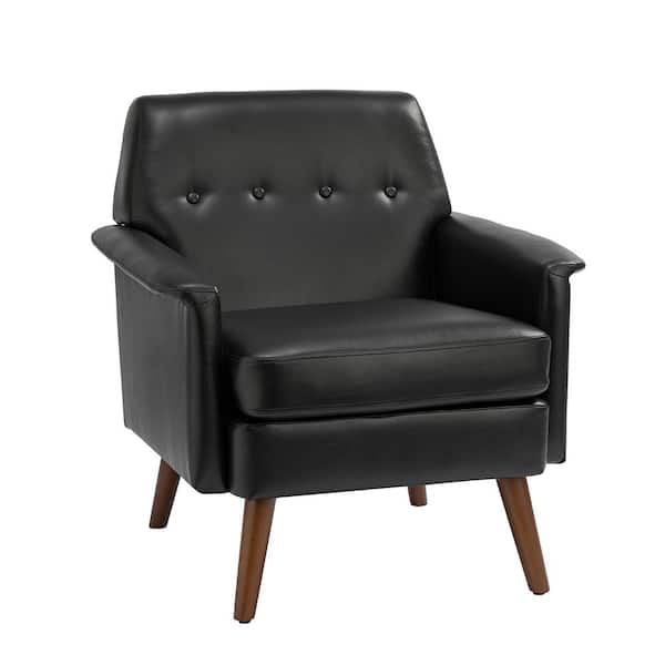JAYDEN CREATION Mutina Black armchair with Solid wood Legs