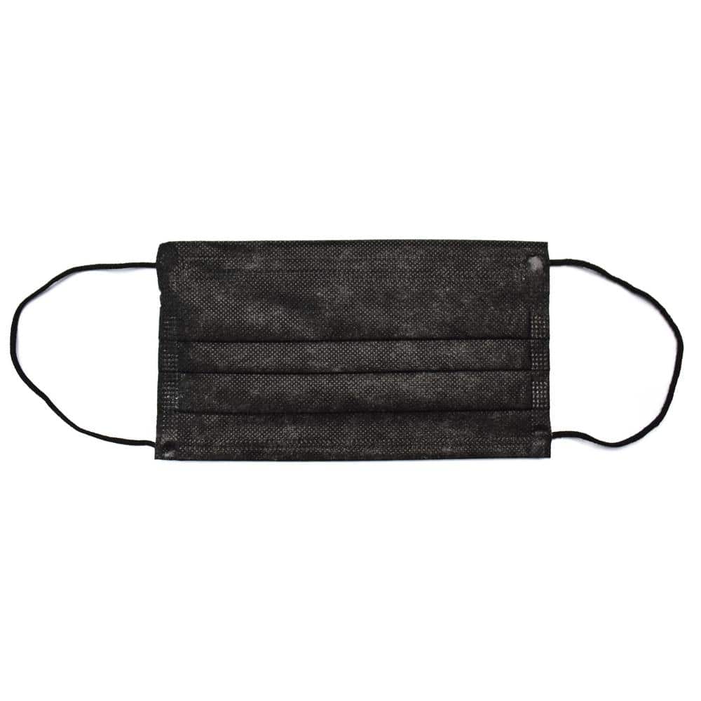 Planet Earth Disposable Adult Face Mask, Solid Black (50-Pack)