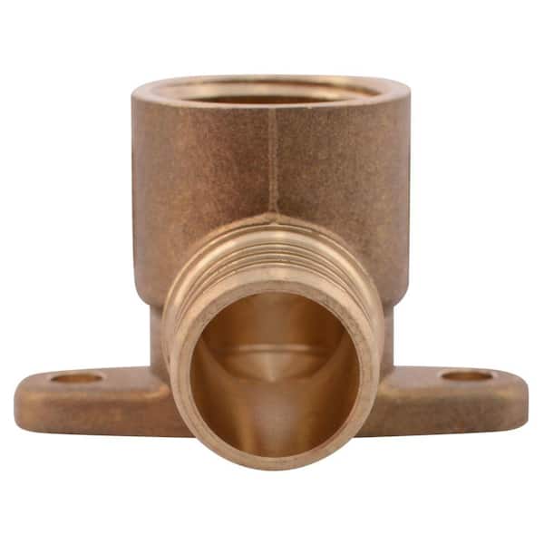 Pexflow PFDL3412-5 PEX Barb X FIP 90 Degree Drop Ear Elbow Pipe Fitting 3/4x1/2 Brass Pack of 5 