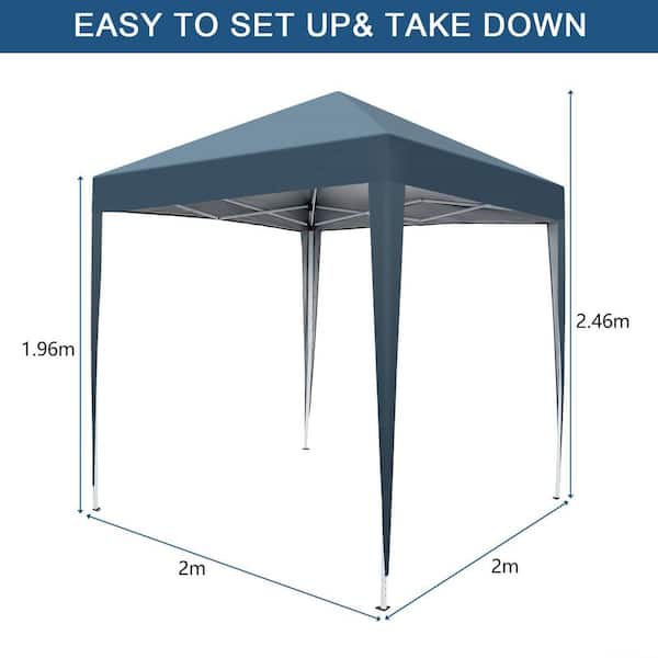 Karl home 6.5 ft. x 6.5 ft. Blue Straight Leg Pop-Up Canopy Karl home 6.5 ft. x 6.5 ft. Blue Straight Leg Pop-Up Canopy