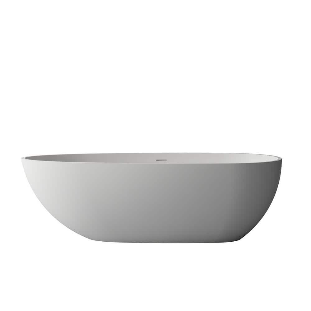 59 in. Composite Flatbottom Non-whirlpool Slipper Bathtub in White