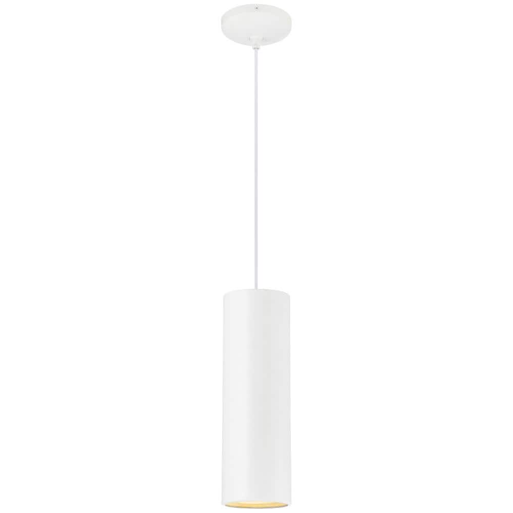 Modern Matte White Steel Drum Pendant Light for Indoor/Outdoor Use