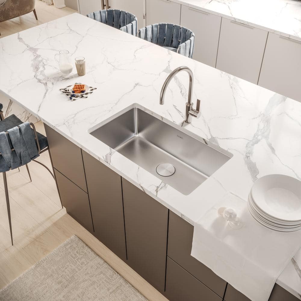 Ruvati 35" Stainless Steel Drop-In Single Bowl Kitchen Sink