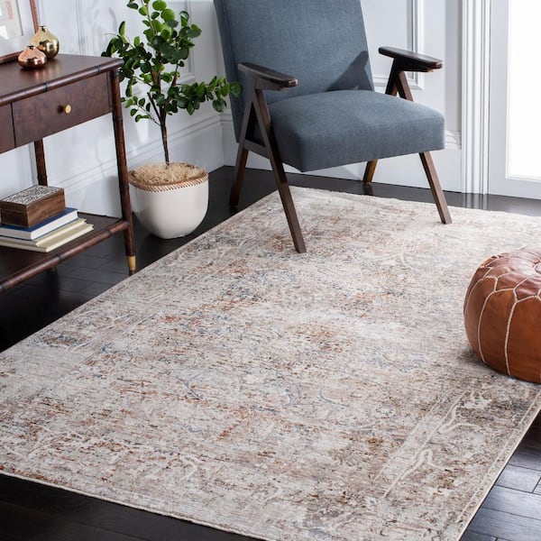 Limitee 8 ft. x 10 ft. Beige/Beige Oriental Distressed Area Rug