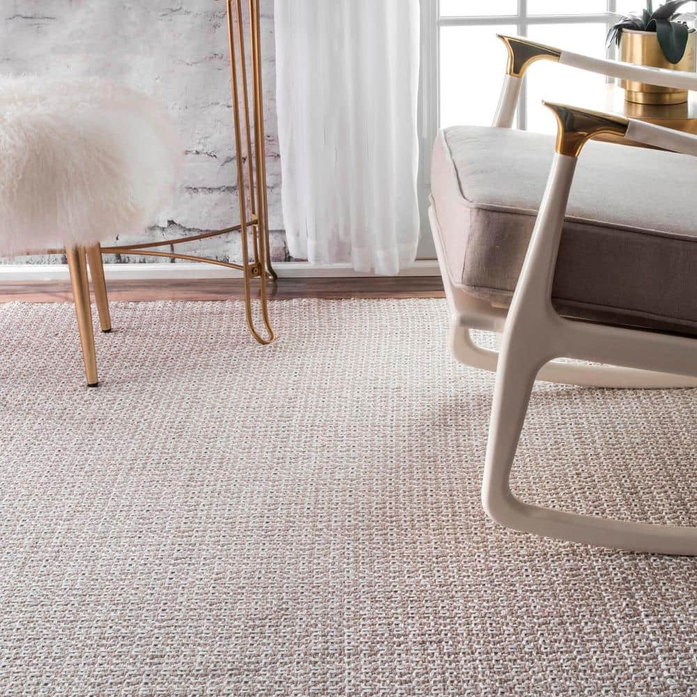 Handmade Taupe Geometric Cotton Tufted Area Rug 5' x 8'