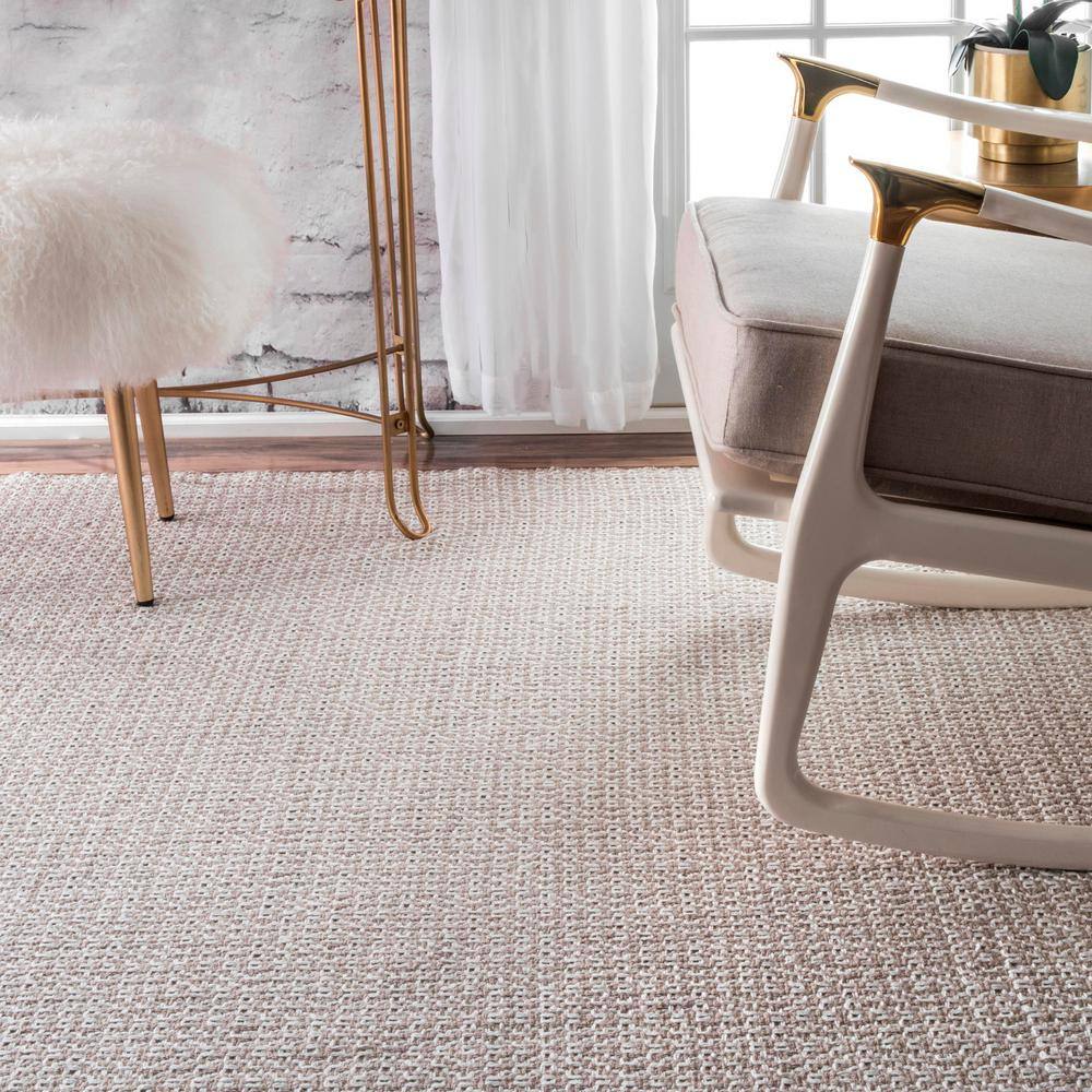 Taupe Geometric Cotton Hand Loomed 6' x 9' Area Rug