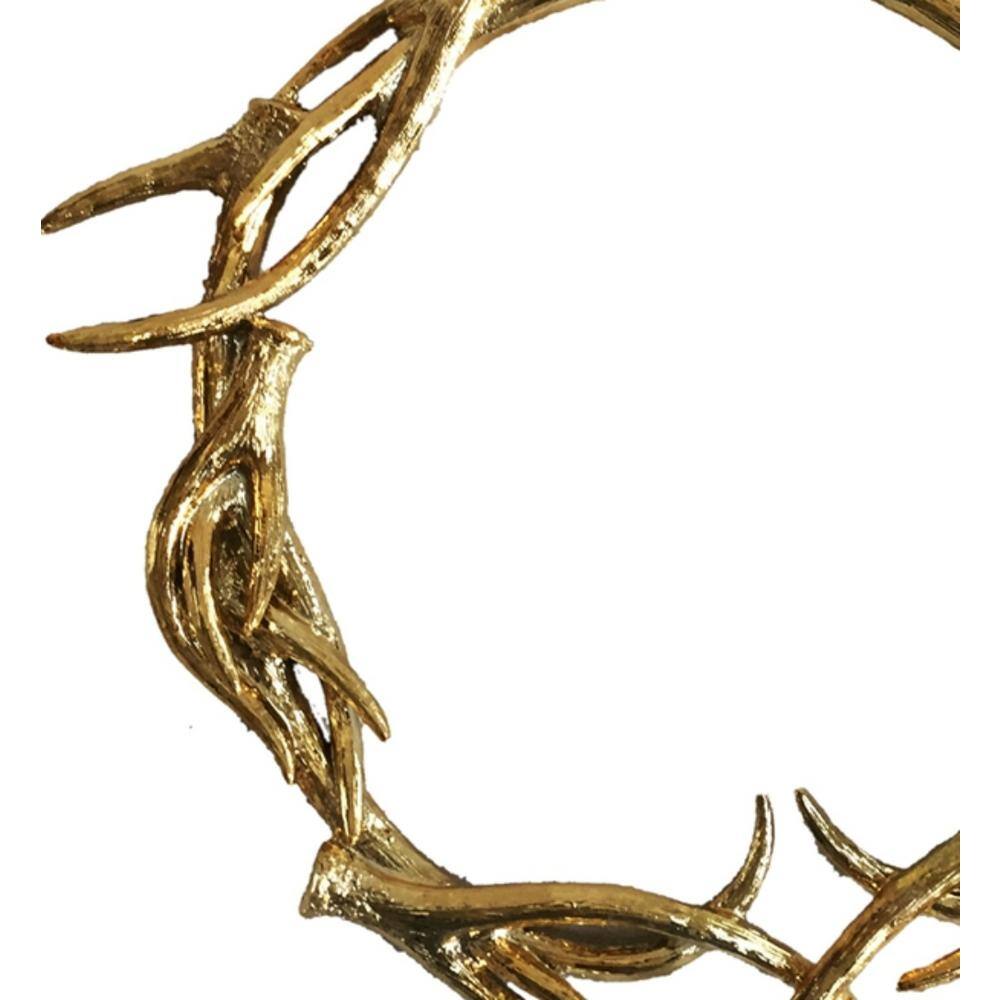Gold Resin Crown Antlers Wall Decor, 21"