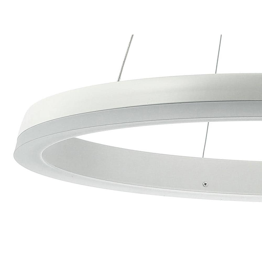 Baxter 72" Adjustable Matte White Aluminum LED Hoop Pendant Light