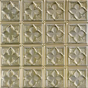 Clover Gold Nugget 2 ft. x 2 ft. Decorative Tin Style Lay-in Ceiling Tile (24 sq. ft./case)