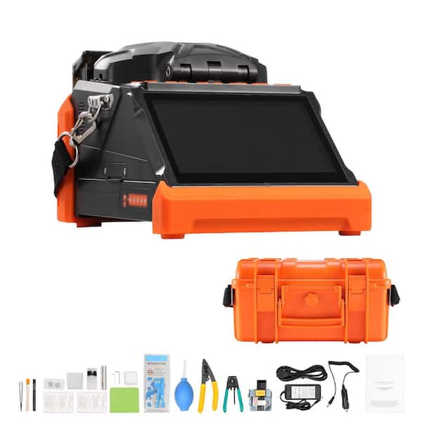 Fiber Fusion Splicer 6-Motors, Core Alignment Fibers Optic Splicer 6s Splicing 13s Heating, 3in. 1-Fiber Holder, 7800mAh