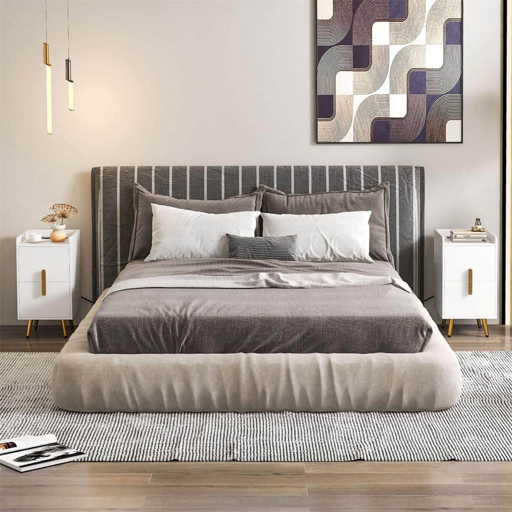 White 2 Drawer 16 in. W Nightstand