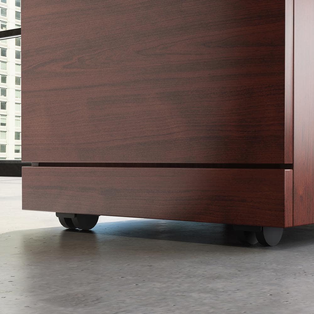 Noble Elm 3-Drawer Lockable Mobile Filing Cabinet
