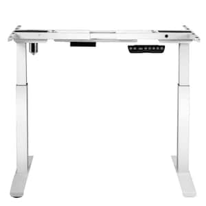 Electric 46 in. White Steel Standing Desk Frame Adjustable Motorized Sit Stand Desk Base