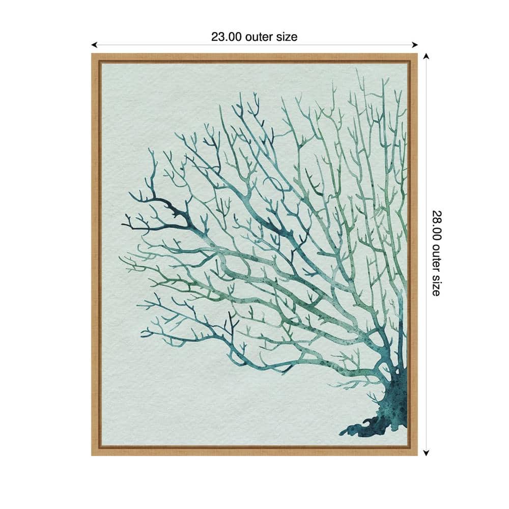 Seaglass Shadow II Abstract Nature Canvas Print with Maple Frame
