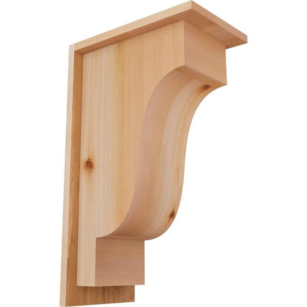Ekena Millwork 7-1/2 in. x 12 in. x 20 in. Newport Smooth Western Red Cedar Corbel with Backplate
