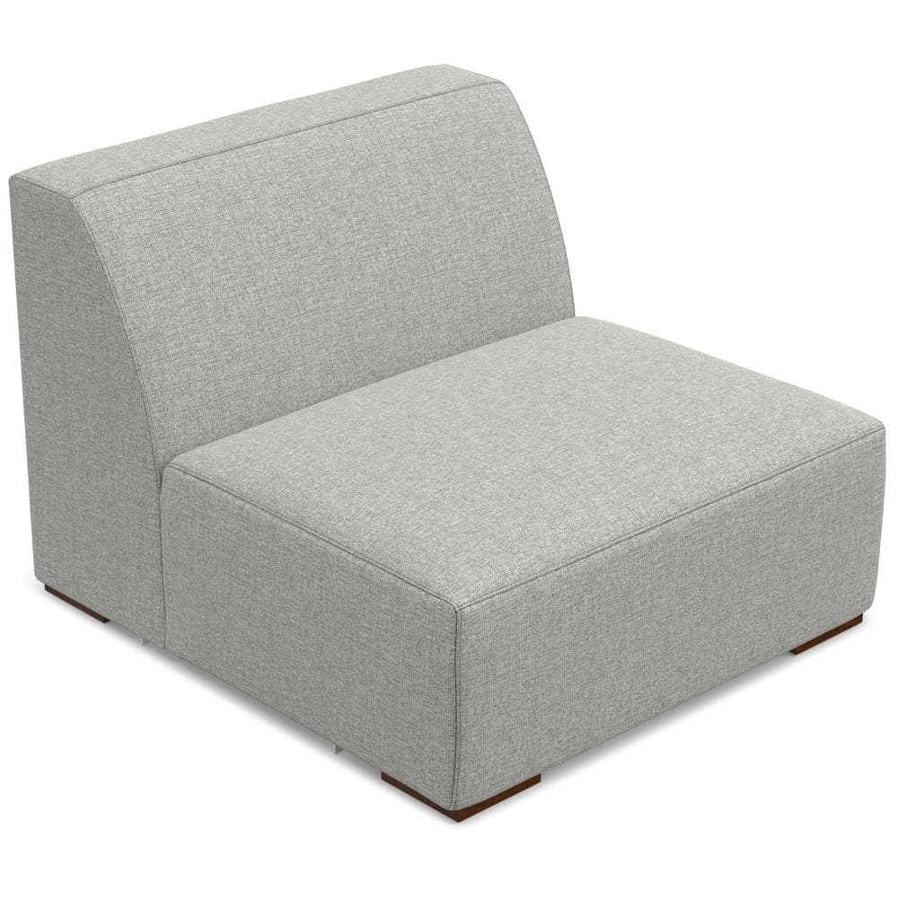 Pale Grey 34-Inch Recycled Polyester Armless Sofa Module