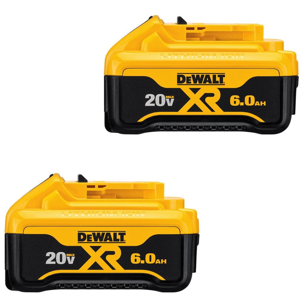 DEWALT 20V MAX XR Premium Lithium-Ion 6.0Ah Battery Pack (2 Pack) DCB206-2  The Home Depot