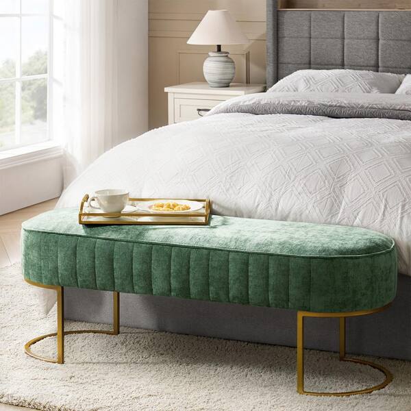 JAYDEN CREATION Marta Green 46 in. Bedroom Bench
