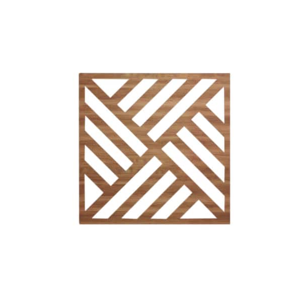 Ekena Millwork 15 3/8 in. x 15 3/8 in. x 1/4 in. Walnut Medium Allen Decorative Fretwork Wood Wall Panels (50-Pack)