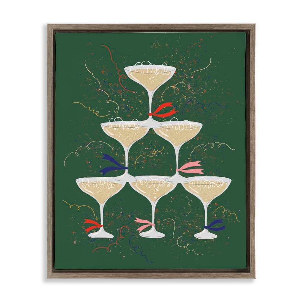Celebration Drinks Tower by Kristina Hultkrantz Brown Floater Frame Food Graphic Art Print 21 in. x 17 in. price history on PriceWatchPro