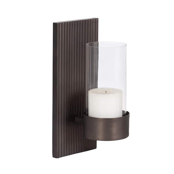 Rooks Pewter Metal Wall Candle Sconce