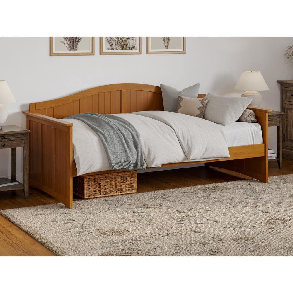 Nantucket Light Toffee Twin Wood Daybed Frame with Drawer