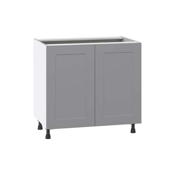 J COLLECTION Bristol Painted Slate Gray Shaker Assembled Base Kitchen Cabinet with Draw (15 in. W x 34.5 in. H x 24 in. D)