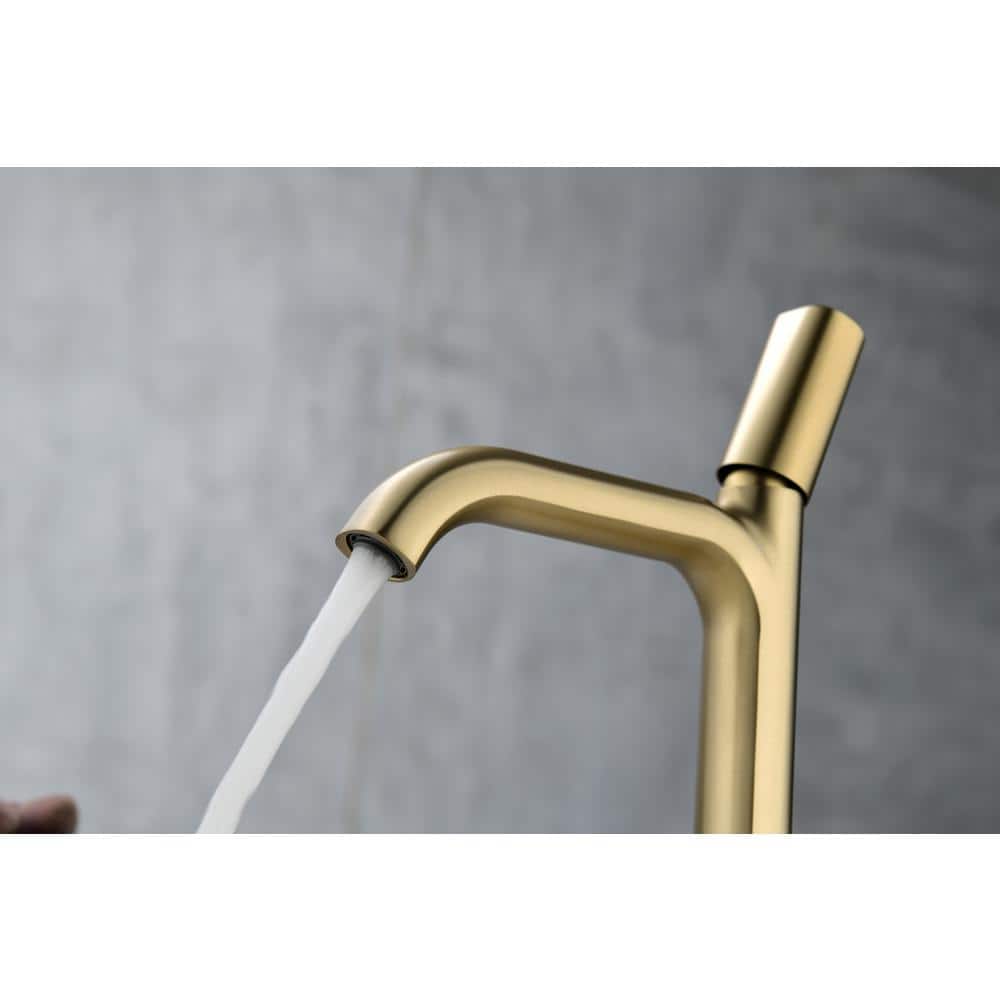 Brushed Gold Brass Single Handle Bathroom Faucet