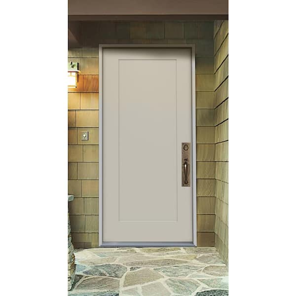 36 in. x 80 in. 1-Panel Craftsman Primed Steel Prehung Left-Hand Inswing Front Door