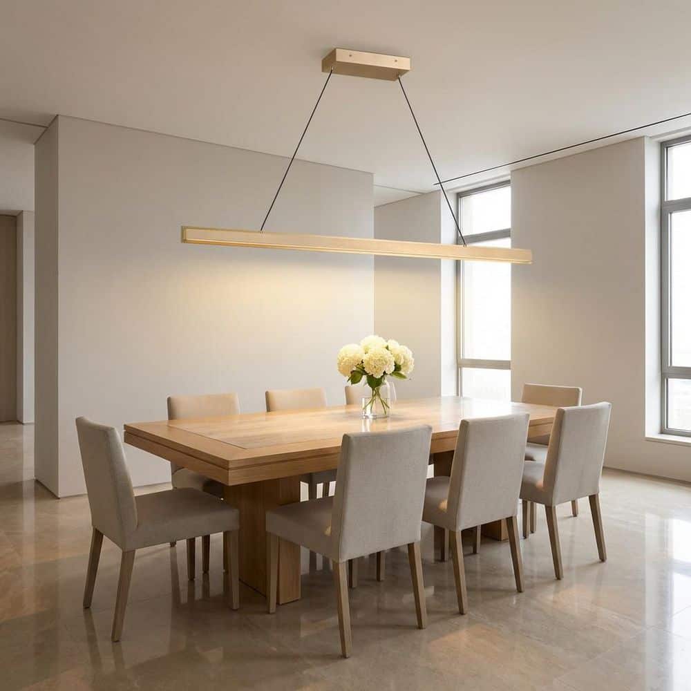 Aro 48 in. W Satin Brass LED Indoor Dimmable Modern Linear Chandelier with Soft Touch Silicone Diffuser price history on PriceWatchPro