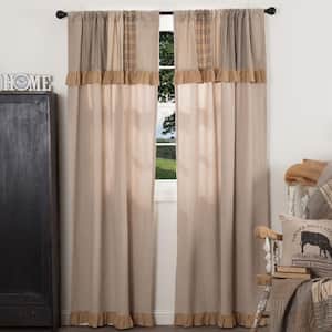 Sawyer Mill 40 in W x 84 in L Chambray Attached Valance Light Filtering Rod Pocket Window Panel Charcoal Khaki Pair