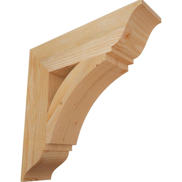 Ekena Millwork 6 in. x 24 in. x 24 in. Douglas Fir Thorton Traditional Rough Sawn Bracket