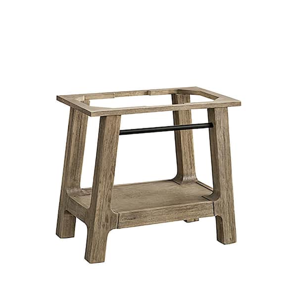James Martin Vanities Auburn Wood 31.4 in. W x 18.8 in. D x 28.9 in. H Console Sink with Basin and Leg Combo in Weathered Timber without Top