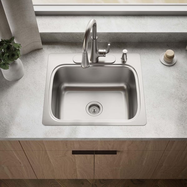 Verse Stainless Steel 25 in. Single Bowl Drop-In Kitchen Sink