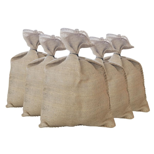 Wellco 35.5 in. x 23.7 in. Burlap Sand Bags for Flood Water Barrier, Tent Sandbags, Erosion Control-Sand Not Included (5-Pack)